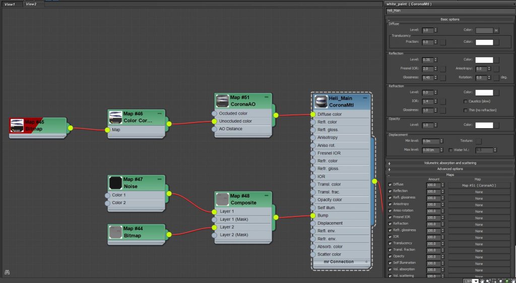 Meda helicopter material set up