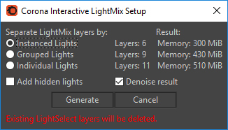 Corona Renderer 1.6 New LightMix Auto Setup