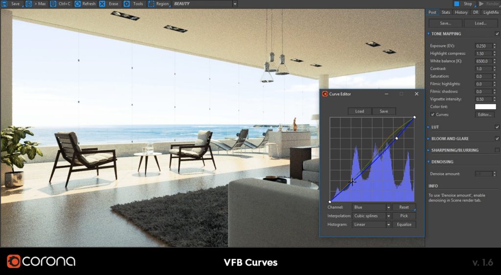 Corona Renderer 1.6 VFB Curves