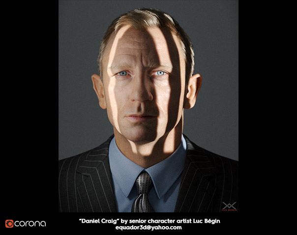 Daniel Craig by senior character artist Luc Bégin, equador3d@yahoo.com 