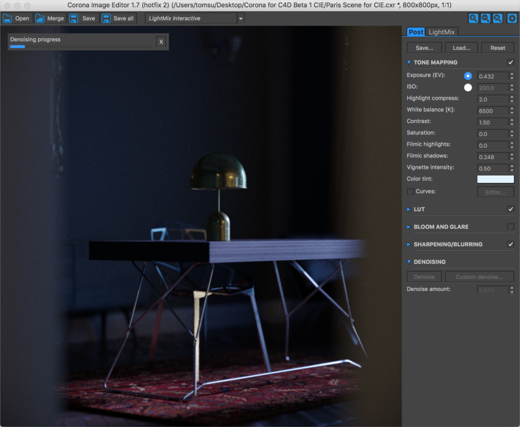 Corona Renderer for Cinema 4D, CIE on macOS