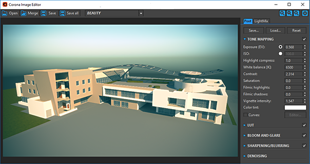 Corona Renderer for ARCHICAD, the Corona Image Editor