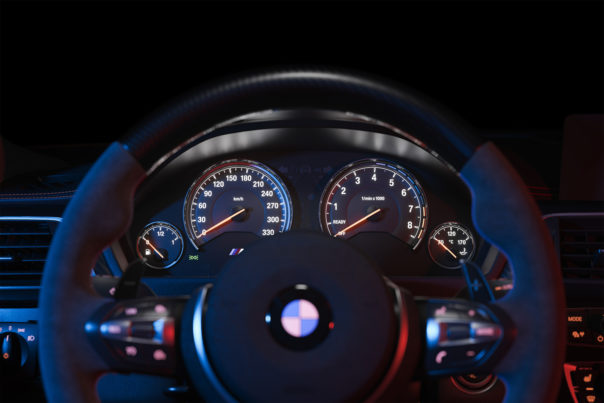 Matteo Rossi, BMW M4 interior, Corona Renderer for Cinema 4D