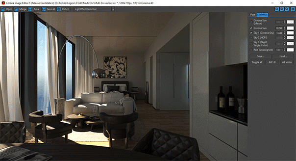 Corona Renderer 5 for Cinema 4D - Taking advantage of multiple suns and skies in LightMix
