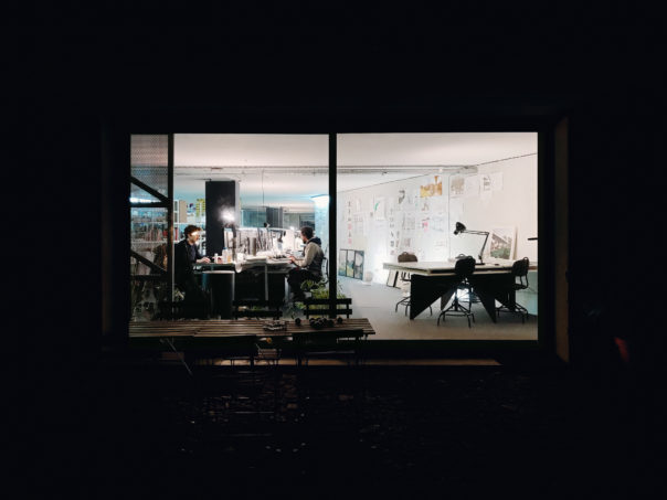 Okdraw, the office at night. (photograph by Nuno M.Sousa)