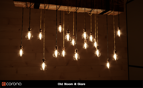 Corona Renderer for Cinema 4D - old bloom and glare, chandelier scene