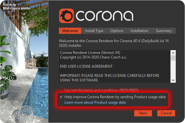 Как установить corona render для cinema 4d