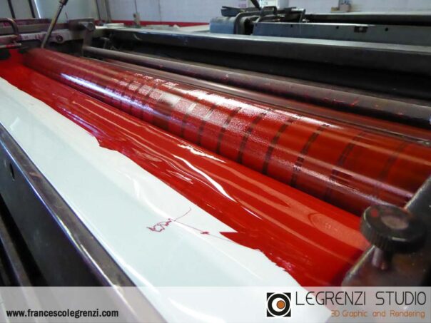 Each sheet has to go through the machine four times in order to add one colour at a
time - this is a close-up of the section dedicated to red printing - Corona: THE COMPLETE GUIDE